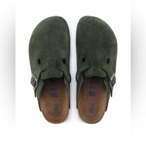 RARE Birkenstock Boston Clogs in Mountain View Green